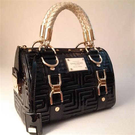 versace collection made in italy leather satchel|Versace black label purses.